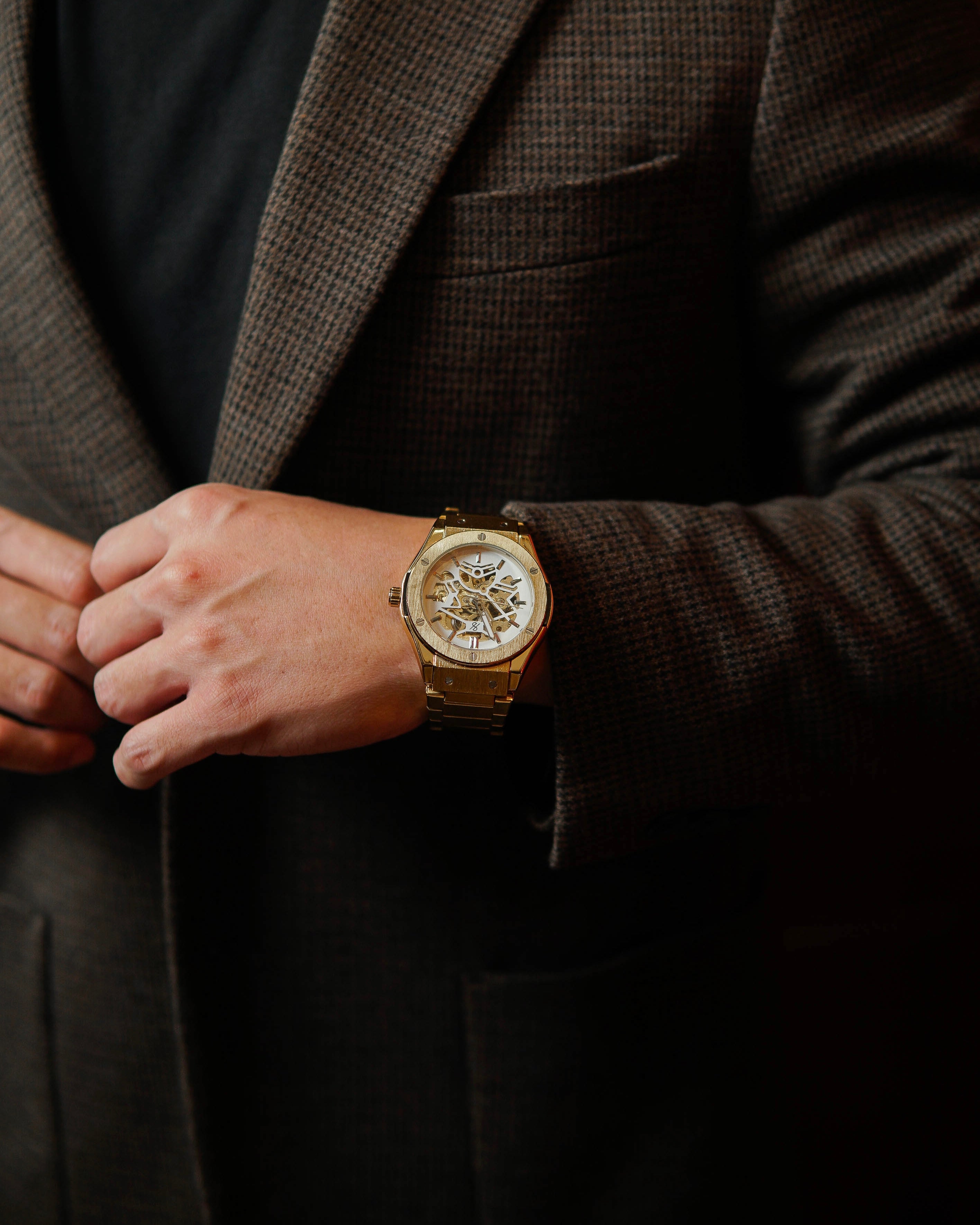 Madnom Watch Opus Magnum | Gold, Metal (White Dial) | Automatic Watch – HS Collectio